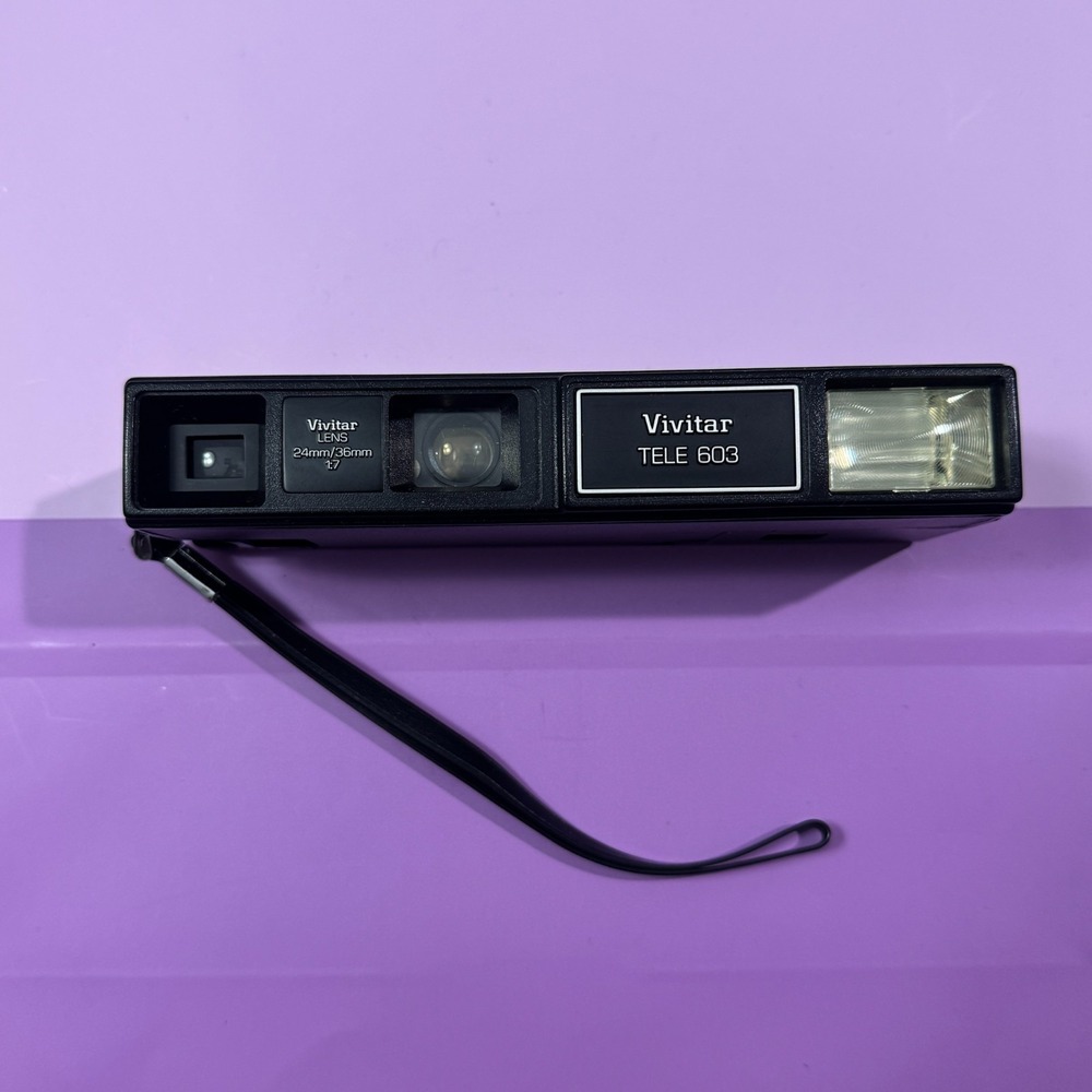 Vintage Vivitar Tele 603 110 Film Camera Point Shoot Built In Flash Japan Untest